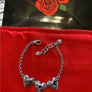 Brighton Silver Heart Charm Bracelet